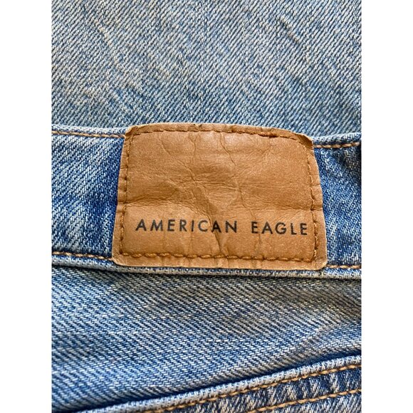 American Eagle 90s Bootcut Jeans Light Wash Distressed Knees Womens Size 10 - Picture 15 of 16